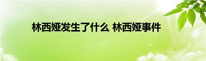 林西娅发生了什么 林西娅事件 