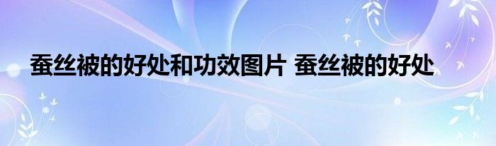 蚕丝被的好处和功效图片 蚕丝被的好处 