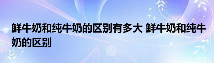 鲜牛奶和纯牛奶的区别有多大 鲜牛奶和纯牛奶的区别 