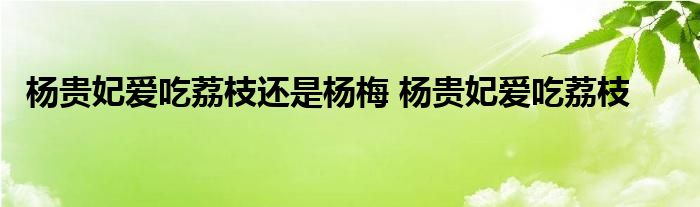 杨贵妃爱吃荔枝还是杨梅 杨贵妃爱吃荔枝 