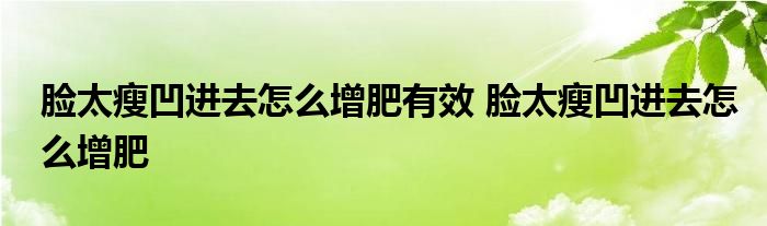 脸太瘦凹进去怎么增肥有效 脸太瘦凹进去怎么增肥 