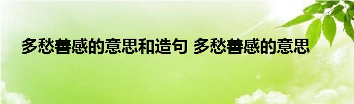 多愁善感的意思和造句 多愁善感的意思 