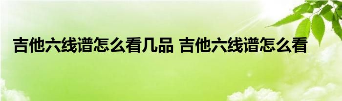 吉他六线谱怎么看几品 吉他六线谱怎么看 