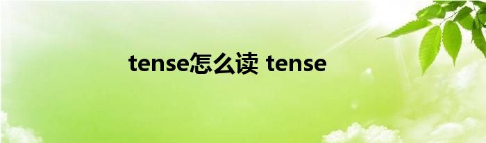 tense怎么读 tense 