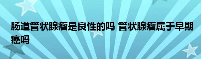 肠道管状腺瘤是良性的吗 管状腺瘤属于早期癌吗 