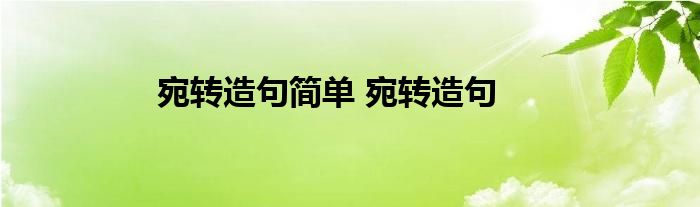 宛转造句简单 宛转造句 