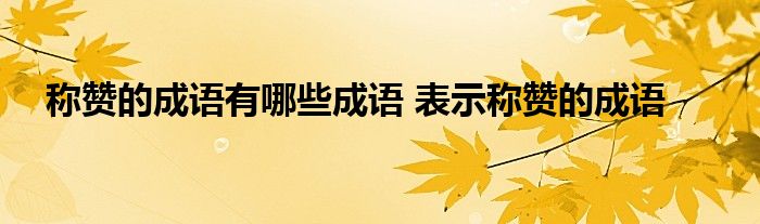 称赞的成语有哪些成语 表示称赞的成语 