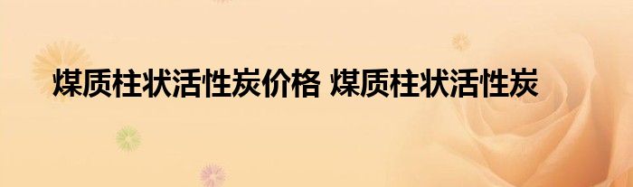 煤质柱状活性炭价格 煤质柱状活性炭 