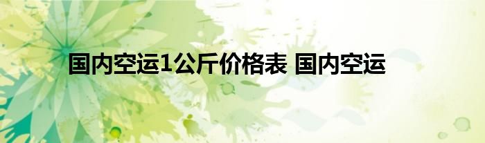 国内空运1公斤价格表 国内空运 