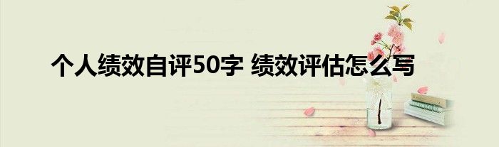 个人绩效自评50字 绩效评估怎么写 