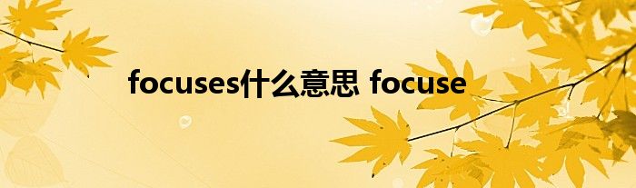 focuses什么意思 focuse 