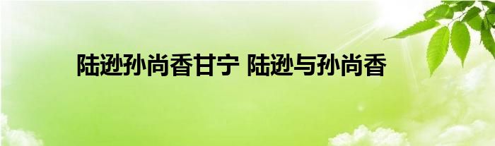 陆逊孙尚香甘宁 陆逊与孙尚香 