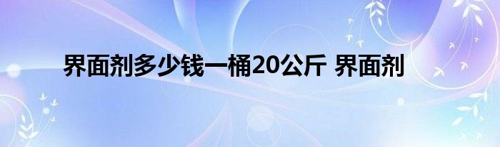 界面剂多少钱一桶20公斤 界面剂 